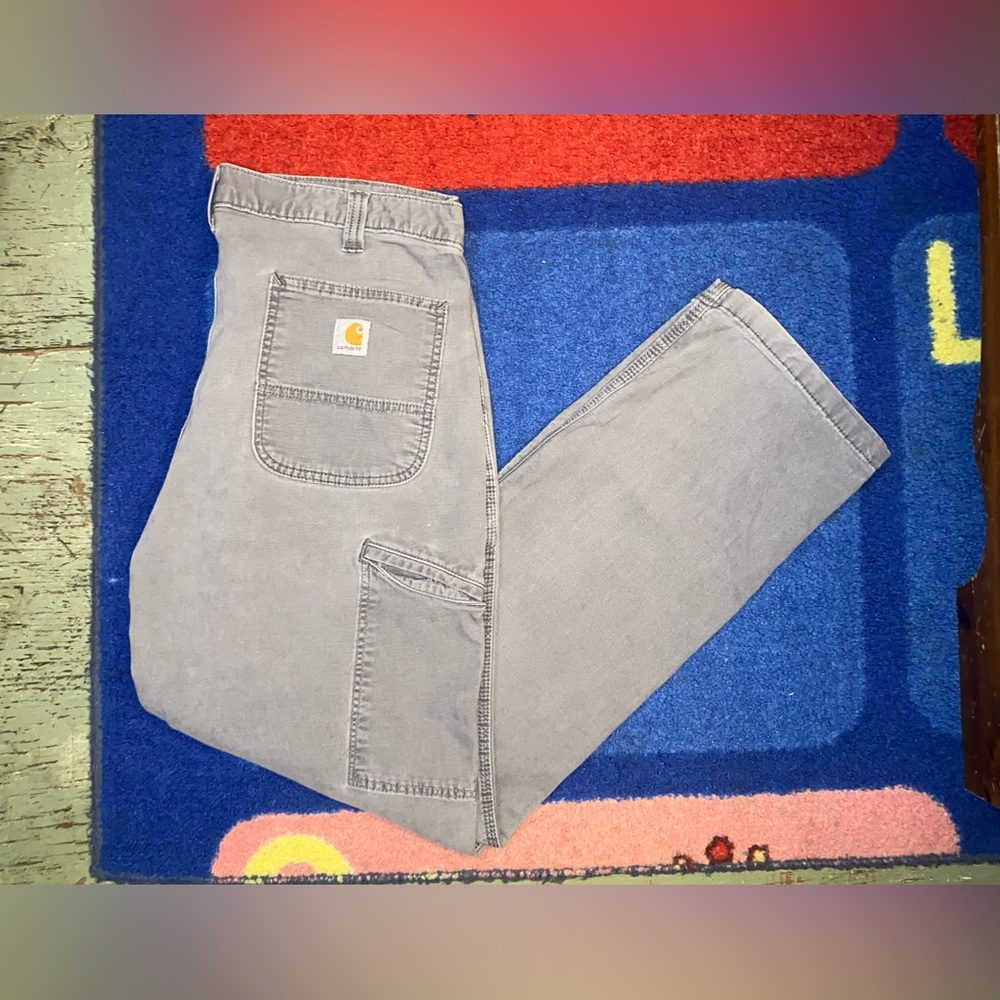Carhartt Rugged Flex Relaxed Fit Canvas Pants 102291-039 Mens Size 36x32 Gray